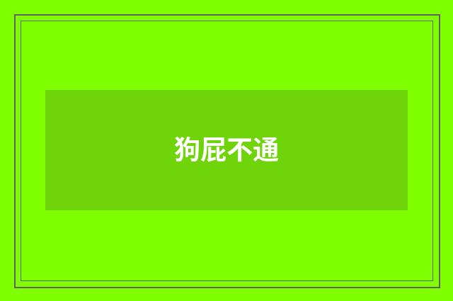 狗屁不通