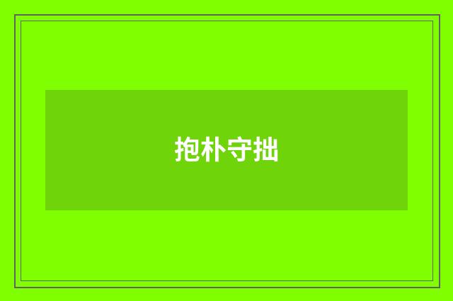 抱朴守拙