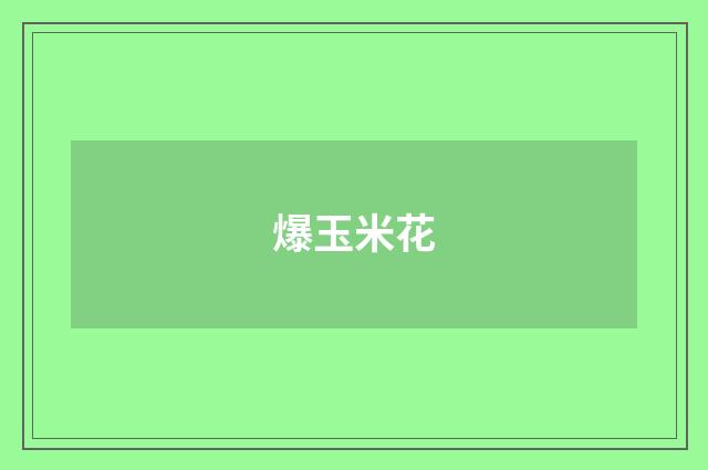 爆玉米花
