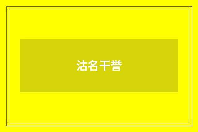 沽名干誉