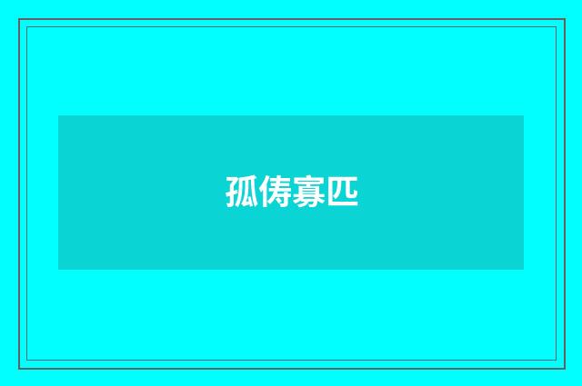 孤俦寡匹