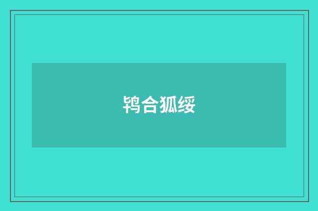 鸨合狐绥