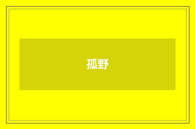 孤野