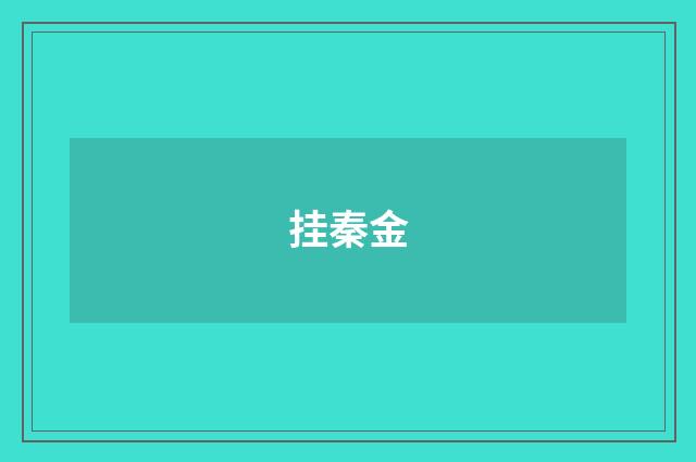 挂秦金