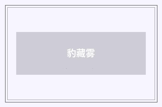 豹藏雾