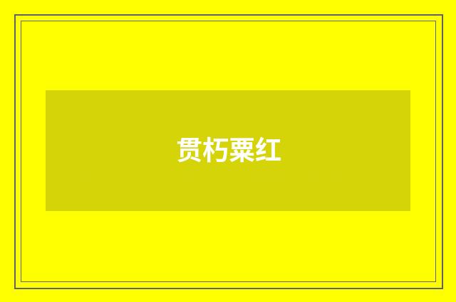 贯朽粟红