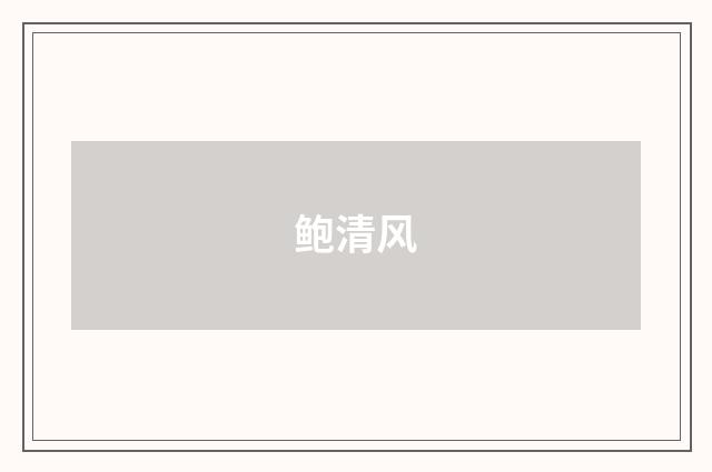 鲍清风
