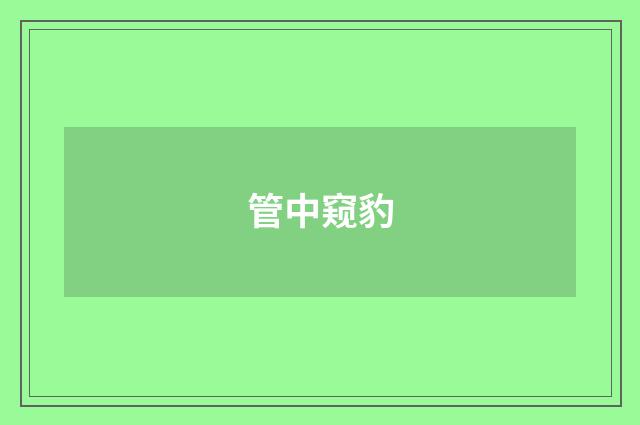 管中窥豹