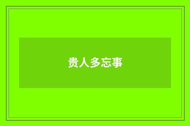 贵人多忘事