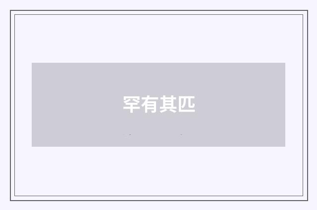 罕有其匹