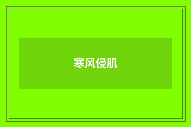 寒风侵肌
