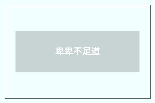 卑卑不足道