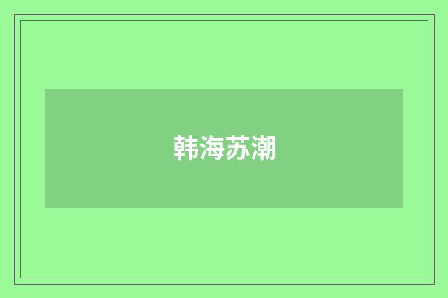 韩海苏潮