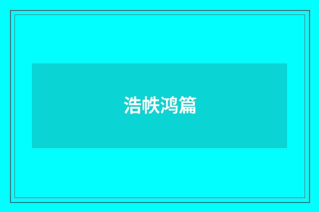 浩帙鸿篇