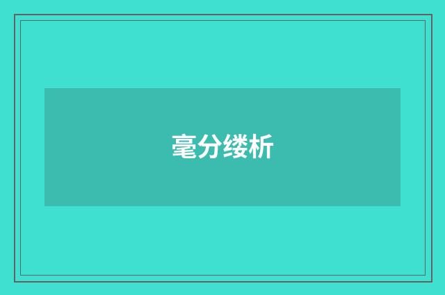 毫分缕析