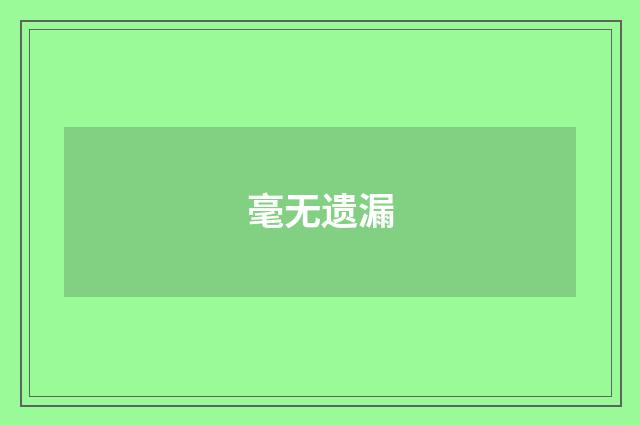 毫无遗漏
