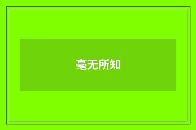 毫无所知