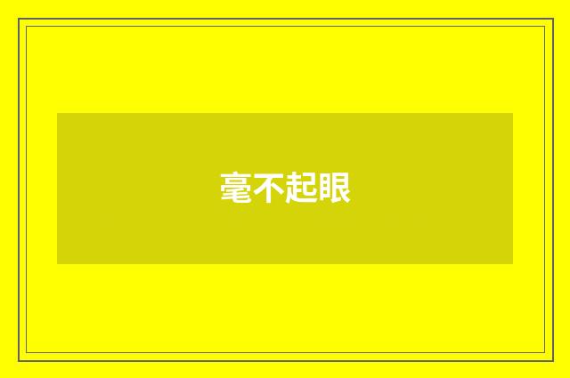 毫不起眼