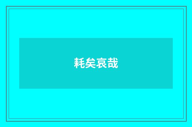 耗矣哀哉
