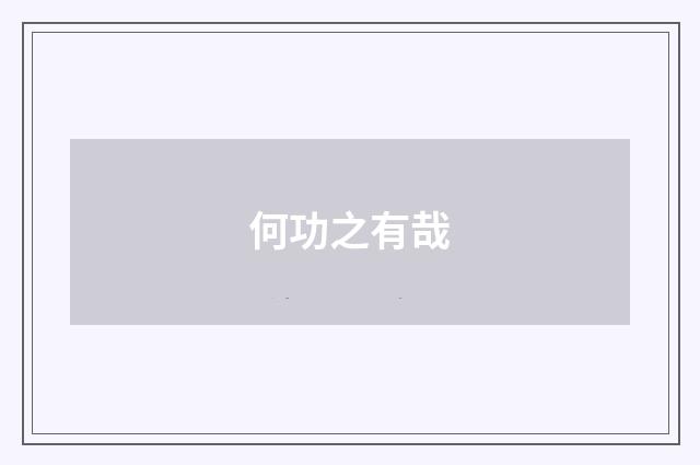 何功之有哉