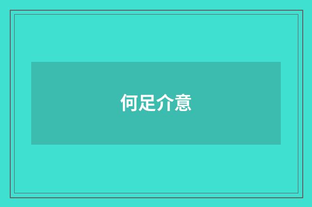 何足介意
