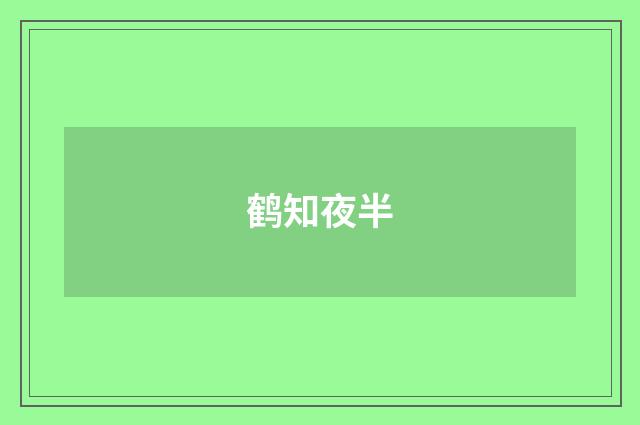 鹤知夜半