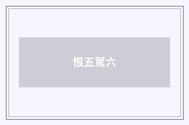 恨五駡六