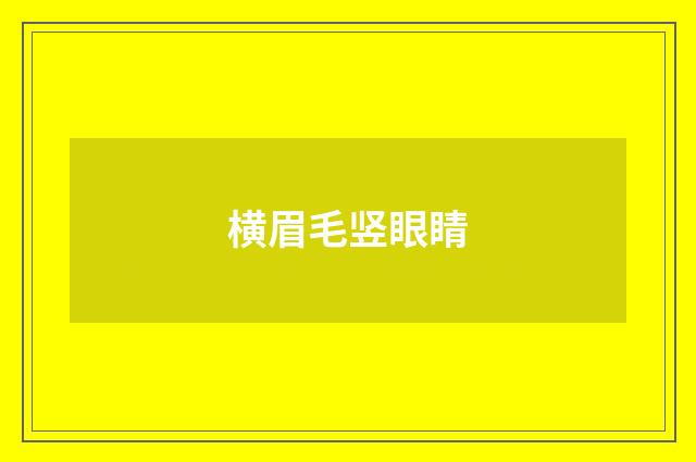 横眉毛竖眼睛