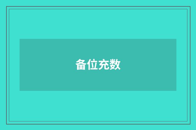 备位充数