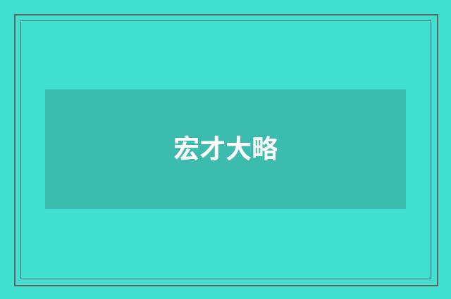 宏才大略
