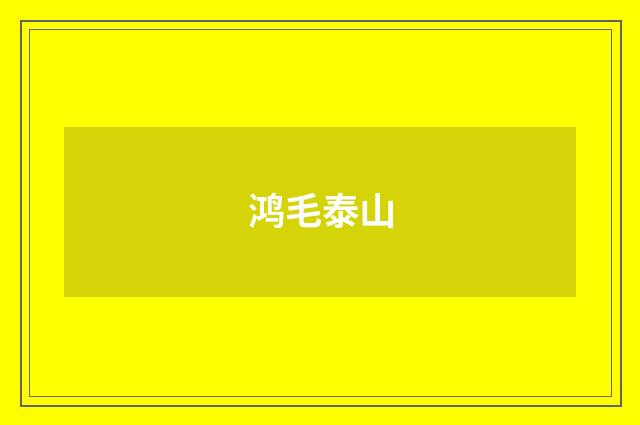 鸿毛泰山
