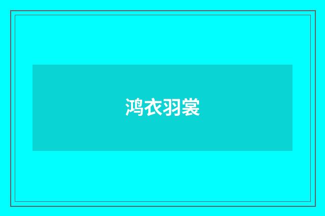 鸿衣羽裳