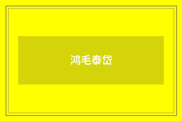 鸿毛泰岱