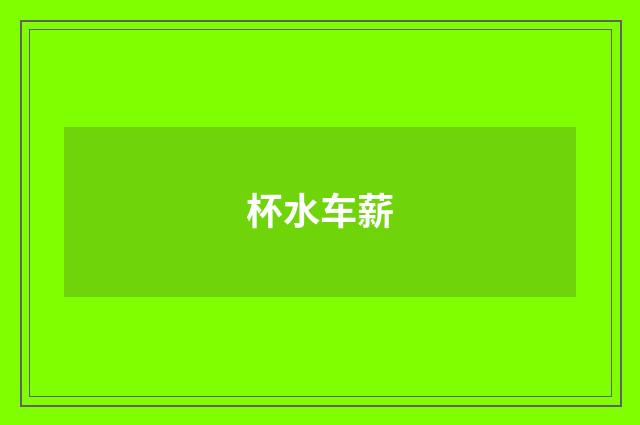 杯水车薪