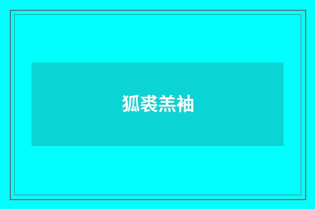 狐裘羔袖