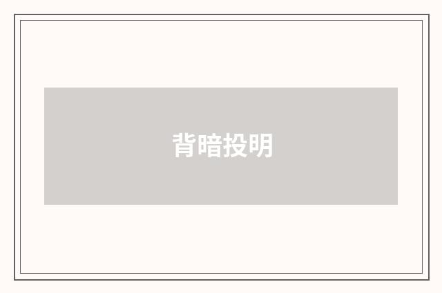 背暗投明