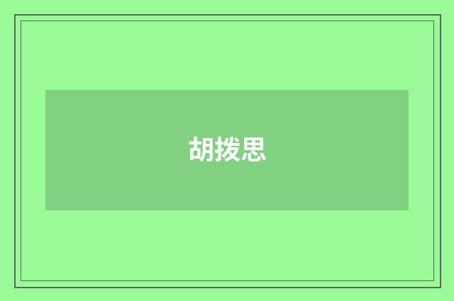 胡拨思