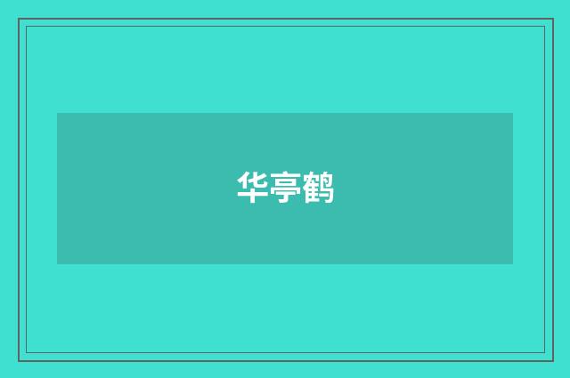 华亭鹤