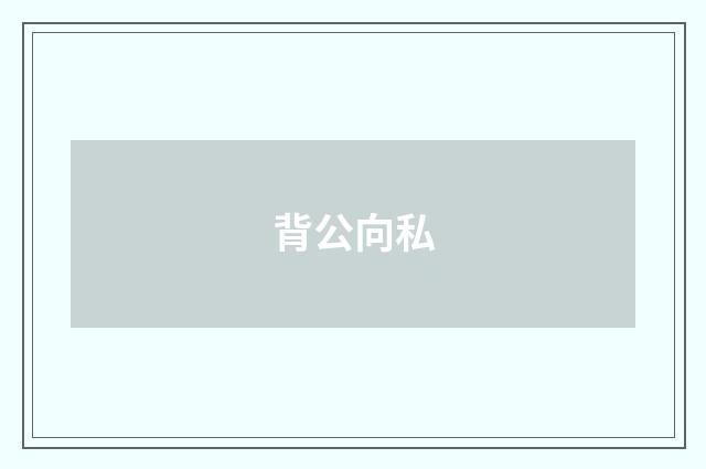 背公向私