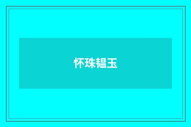 怀珠韫玉