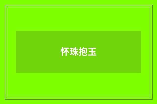 怀珠抱玉