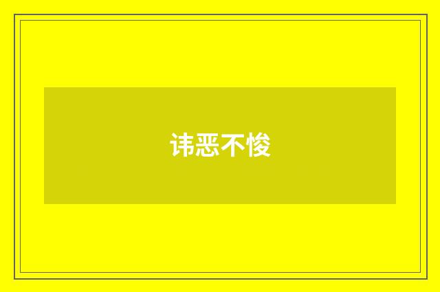 讳恶不悛
