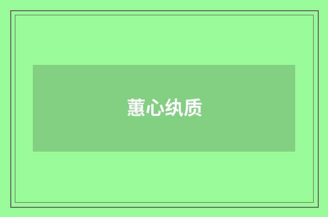 蕙心纨质