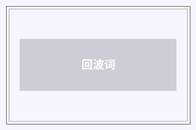 回波词