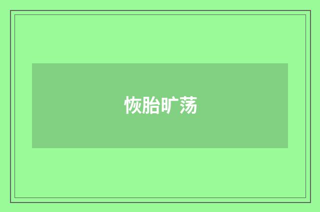 恢胎旷荡