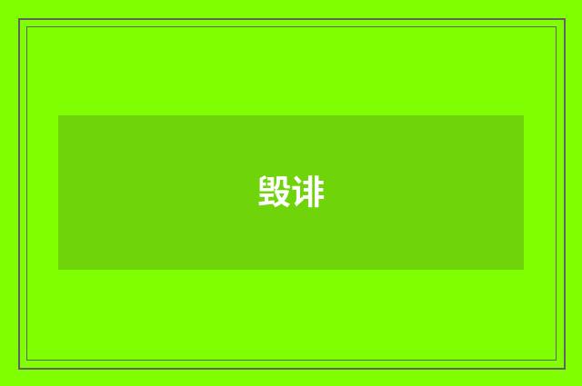 毁诽
