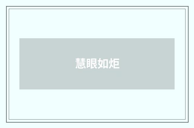 慧眼如炬