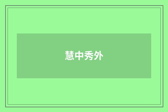 慧中秀外