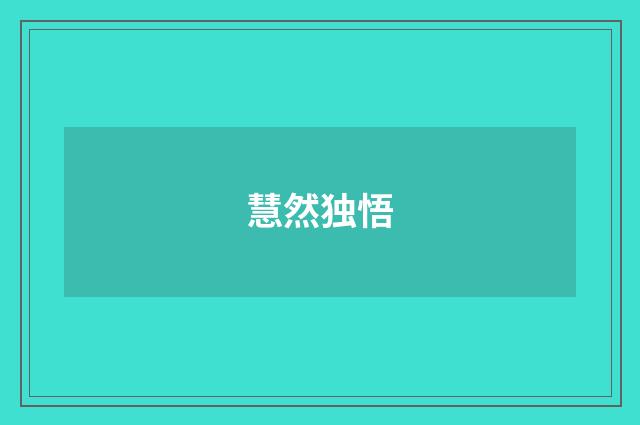 慧然独悟