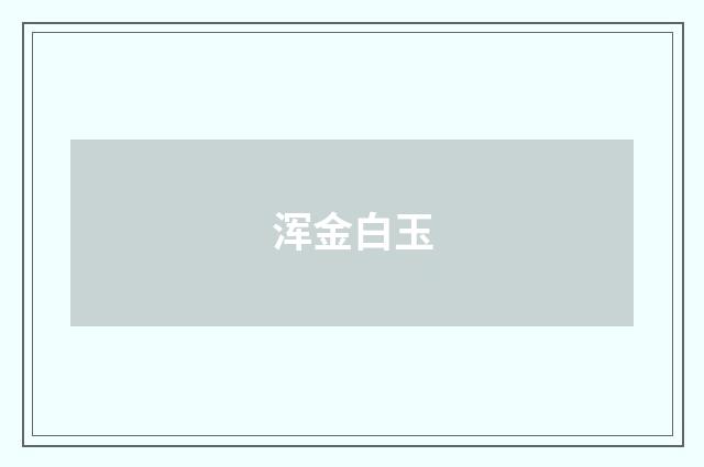 浑金白玉